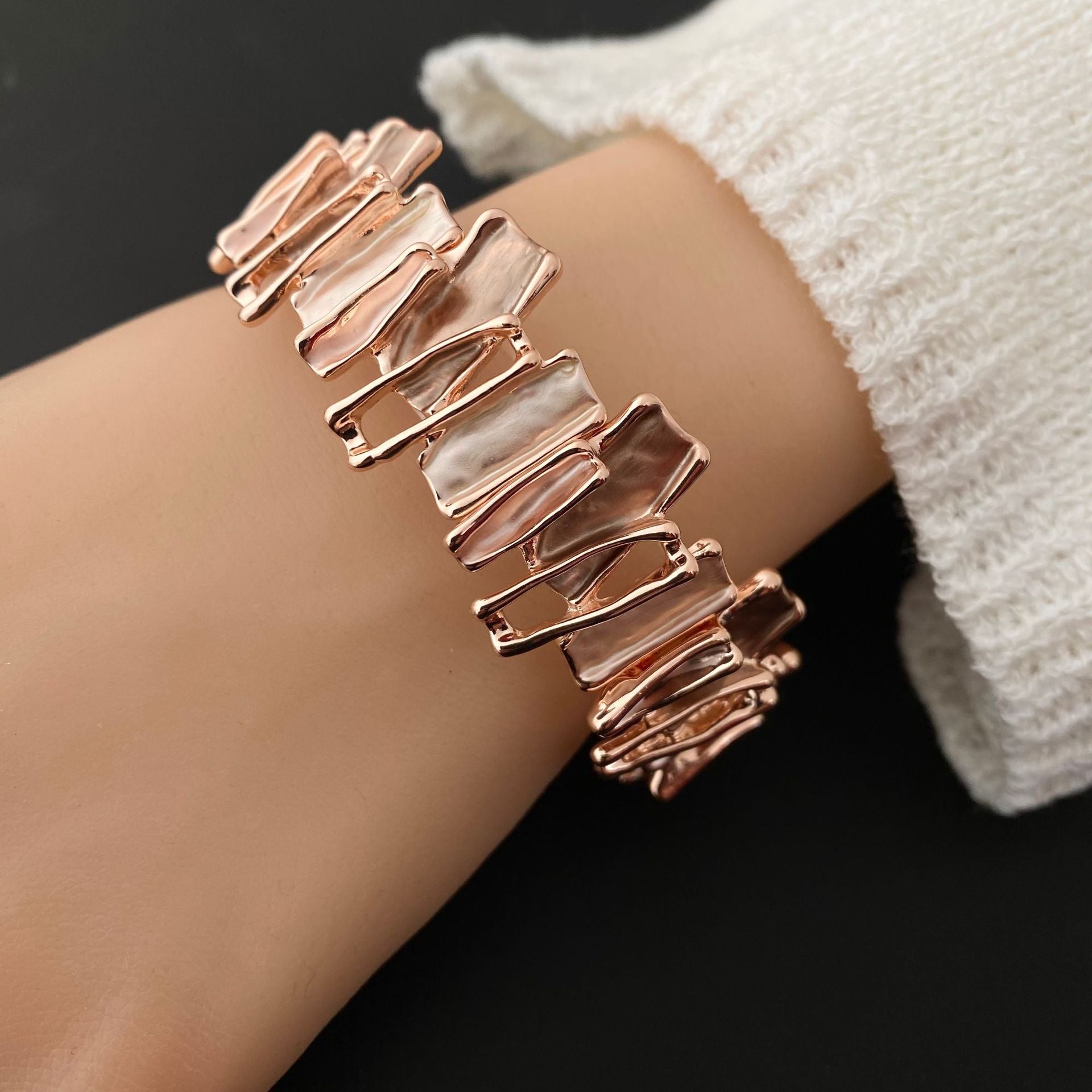 Elegant Multicolor Stone Link Bracelet